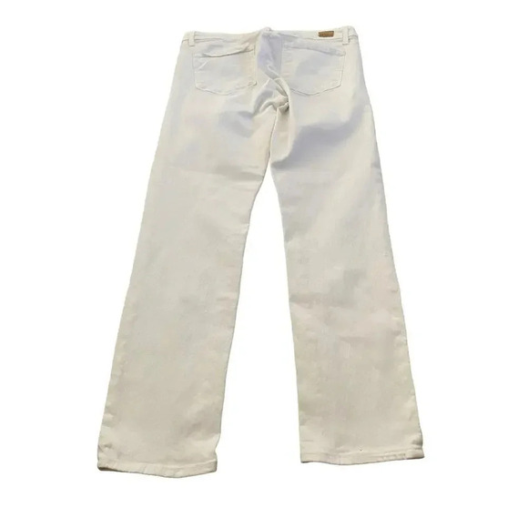 Paige White High-Waist Straight-Leg Stretch Jeans Size 31 - Picture 2 of 6